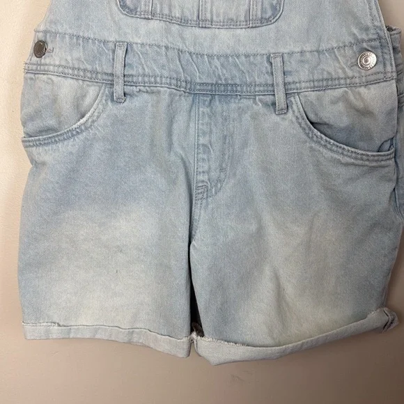 Levi's LITTLE GIRLS DENIM SHORTALLS Blue Denim Overalls with Colorful Straps - Picture 5 of 11